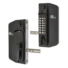 Borg BL3100 External Marine Grade ECP Push Button Gate Code Lock - Key Override - Holdback - Black