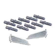 elfa Twin Slot Shelving System - Fixings for Twin Slot Shelf Wall Uprights - Solid Wall - Pack of 10