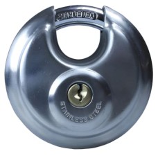Squire Disc Padlock - 70mm Body - 16 x 22mm Shackle - Keyed To Differ - Stainless Steel