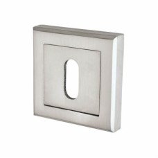Exel Square Escutcheon - 52 x 52mm - Keyhole - Satin Chrome