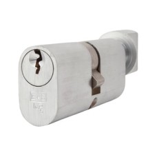Eurospec 5 Pin 70mm Oval Thumbturn Cylinder - 35mm Turn + 35mm - Satin Chrome - Keyed Alike