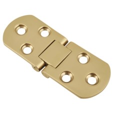 Counter Flap Cabinet Hinge - 80 x 30 x 2.5mm - Polished Brass - Pair