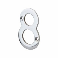 76mm Screw Fix Door Numeral - 8 - Polish...