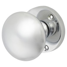 Exel Round Mortice Door Knob - 60mm Rose Diameter - Polished Chrome 