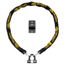 Burg Wachter Ground/Wall Anchor, 2m Chain & U-Lock/Padlock Security Kit - 108 x 55 x 53mm - Black