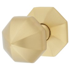 Heritage Brass by M Marcus Octagonal Centre Door Knob - 66mm Rose Diameter - Satin Brass