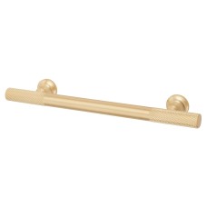 Exel York 12mm Partially Knurled T-Bar Cabinet Pull Handle - 128mm Centres - Satin Brass