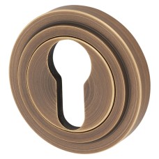 Burlington BUR61 by Frelan Escutcheon with Stepped Rose - 53mm Diameter - Euro - Antique Brass