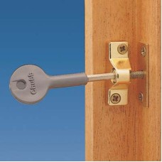 Yale 8K118 Budget Wooden Window Lock - Polished Brass - Pack of 4 with 1 Key