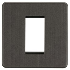 Knightsbridge 1 Gang 1 Module Euro Screwless Faceplate - Smoked Bronze