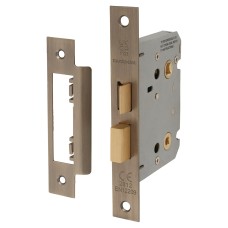 Exel Contract Bathroom Lock - 76mm Case - 57mm Backset - Antique Brass