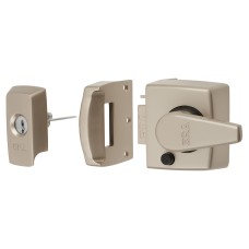 ERA BS8621:2007 Keyless Egress Nightlatch - 40mm Backset - Satin Nickel Case/ Cylinder