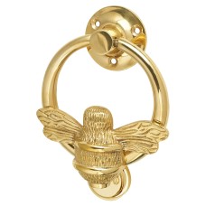 Bumble Bee Ring Door Knocker - 129 x 101mm - Polished Brass 