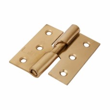 Rising Butt Door Hinge - 75 x 70 x 2.5mm - Left Hand - Electro Brass - Pair