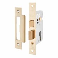 Exel Contract Euro Profile Sashlock - 65mm Case - 44mm Backset - Polished Brass