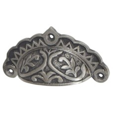 Olde Forge Edwardian Cabinet Cup Handle - 88mm Centres - Pewter Effect