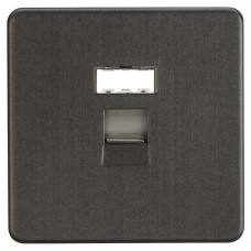 Knightsbridge 1 Gang Screwless Flat Plate RJ45 Data Socket - Smoked Bronze