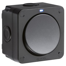 Knightsbridge 20AX IP66 1 Gang 2 Way Outdoor Weatherproof Switch with LED - Black
