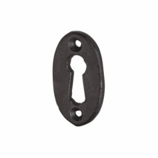 Olde Forge Oval Escutcheon - 47 x 29mm - Keyhole - Antique Black Iron