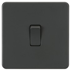 Knightsbridge 20A 1 Gang Double Pole Screwless Flat Plate Appliance Switch - Anthracite Grey