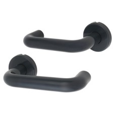 Hoppe AR600/20 Anthracite Grey Nylon Steel Core Safety Door Handle on Rose - Paris Range 