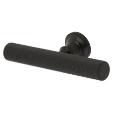 Exel York 12mm Knurled T-Bar Cabinet Knob - 80 x 35mm - Matt Black
