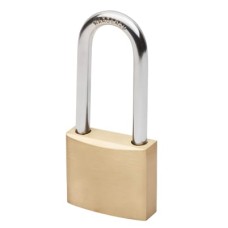 Long Shackle Padlock - 40mm Body - 43 x 23mm Shackle - Keyed Alike Key 1 - Brass