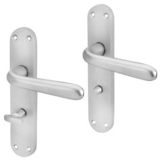 Exel Satin Chrome Bathroom Door Handle - Arezzo Range - 182 x 39mm