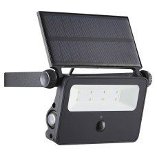 Forum Zink 2W LED Solar Powered Security Floodlight with PIR - 6000K Daylight - Black