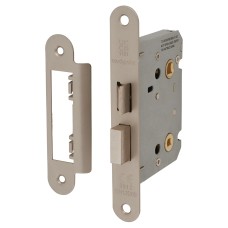 Exel Contract Bathroom Lock - 76mm Case - 57mm Backset - Radius - Satin Nickel