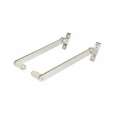 Roller Arm Fanilight Stay - 150mm Length - Satin Aluminium - Pair