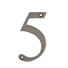 76mm Screw Fix Door Numeral - 5 - Satin Bronze