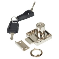 Cylinder Deadbolt Drawer Lock - 18 x 22mm - Keyed to Differ - Nickel Plated 
