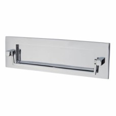 Postal Knocker Letter Plate - 254 x 78mm - Polished Chrome