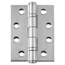 Eclipse Ball Bearing Marine Grade Butt Fire Door Hinge - 102 x 76 x 3mm - Polished Stainless - Pair