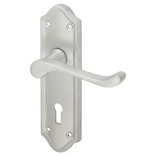 Exel Satin Chrome Scroll Keyhole Lock Door Handle - Ashmead Range - 168 x 46mm