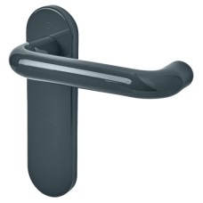Hoppe AR600/21 Anthracite Grey Nylon Steel Core Safety Latch Door Handle - Paris Range - 165 x 46mm