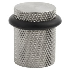 Hampstead Knurled Floor Door Stop - 22 x 30mm - Satin Stainless Steel