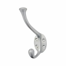 Hampstead Victorian Heavy Duty Single Hat & Coat Hook - 143 x 65mm - Satin Chrome