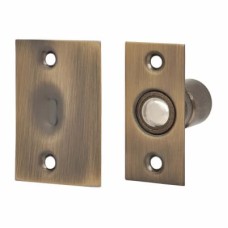 Bales Roller Ball Catch - 25 x 54mm Faceplate - Antique Brass