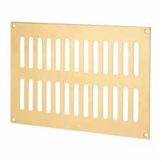 Hampstead Plain Slotted Vent - 242 x 165mm - 6600mm² Free Air Flow - Polished Brass