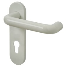 Hoppe AR600/23 Diamond White Nylon Steel Core Euro Lock Door Handle - 72mm c/c - Paris Range