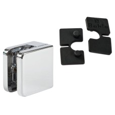 Bohle Square Balustrade Clamps & Inserts - 10mm Glass - 45mm x 45mm - Polished Chrome - Pack of 4