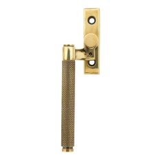 From The Anvil Brompton Knurled Locking Espagnolette Casement Window Handle - Left - Aged Brass