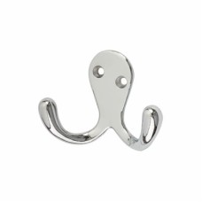 Exel Diecast Double Coat Hook - 70 x 28mm - Polished Chrome - Pack of 10