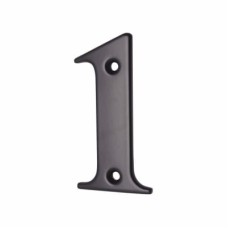 79mm Screw Fix Door Numeral - 1 - Black