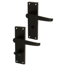 Exel Matt Black Budget Straight Bathroom Door Handle - Mia Range - 153 x 42mm
