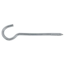 Ceiling Hooks to Screw - 78mm Length - Zinc Plated - Pack of 10