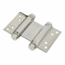 Double Action Self Closing Spring Hinge - 76mm Length - Polished Stainless Steel - Pair