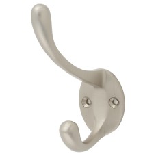 Alexander & Wilks Victorian Single Hat & Coat Hook - 80 x 35mm - Satin Nickel